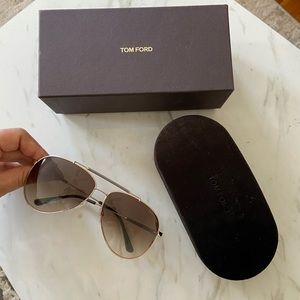 Tom Ford Gray Gold Aviators